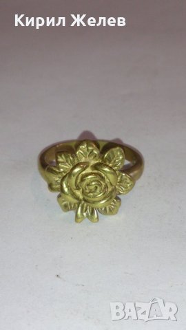 Старинен бронзов пръстен роза ювелирна изработка уникат -12739, снимка 8 - Антикварни и старинни предмети - 28889239