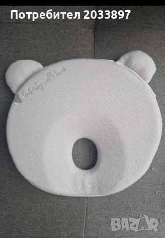 Бебешка мемори ергономична възглавница KikkaBoo - Bear Airknit, сива, снимка 1