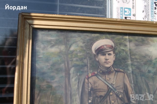 Стара картина ''български войник'' 1880 година, снимка 2 - Колекции - 38709589