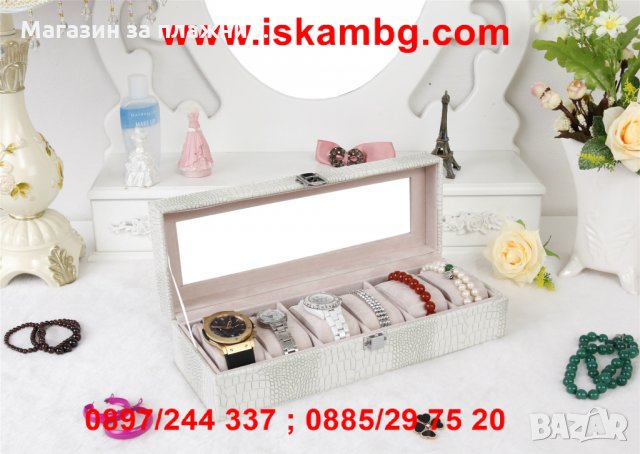 Кутия за съхранение на 6 часовнка - крокодилска кожа, снимка 5 - Подаръци за мъже - 28439900