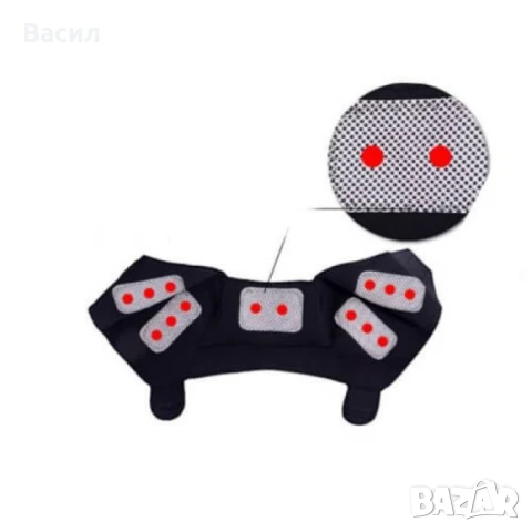 Турмалинов колан с 14 постоянни магнита за болки в гърба и раменните стави, снимка 1