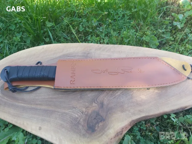 Мачете RAMBO 4 с кожена кания, снимка 6 - Ножове - 49436371