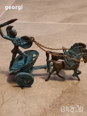 мини бронзова статуетка римска колесница , снимка 2 - Статуетки - 43906146