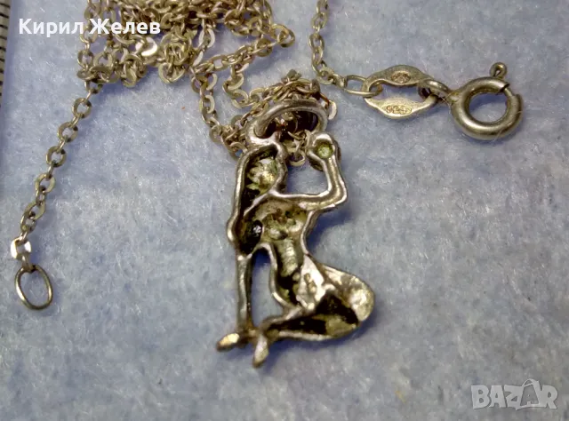 РОМАНТИЧЕН Арт НУВО СРЕБЪРЕН МЕДАЛЬОН ЗОДИЯ ДЕВА с ФИНА СРЕБЪРНА ВЕРИЖКА СРЕБРО 925 ПРОБА 38801, снимка 9 - Колиета, медальони, синджири - 50354735