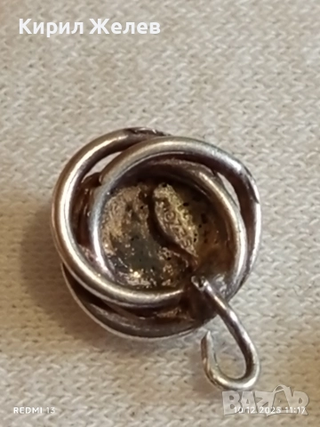 Сребърни бижута с инкрустиран Турмалин котешко око майсторска ръчна изработка 51114, снимка 6 - Обеци - 52719075