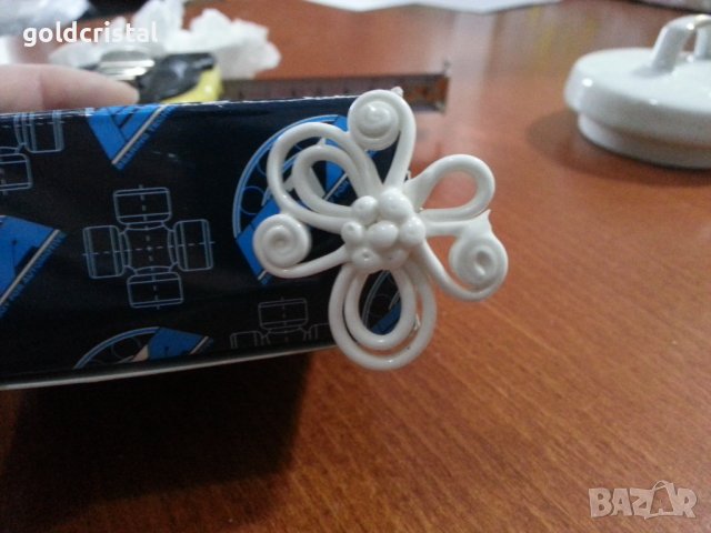Български костен порцелан Бононя брошка щипка, снимка 4 - Антикварни и старинни предмети - 40677464
