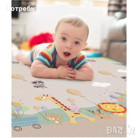 Двулицево сгъваемо килимче за бебета и малки деца 3299, снимка 4 - Други - 52773648