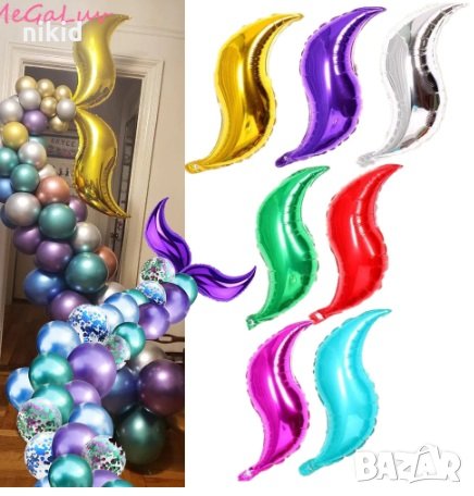 S малък връх за опашка вълна огън пожар фолио фолиев балон хелий въздух парти, снимка 5 - Други - 27454550