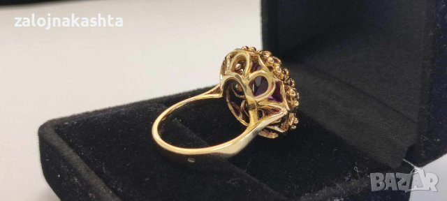 Златен пръстен с  Аметист-7,06гр/14кр, снимка 8 - Пръстени - 43671099