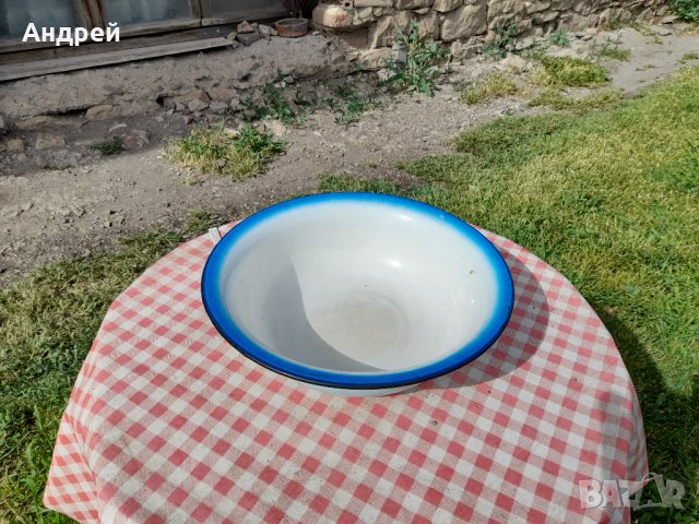 Стар емайлиран леген #3, снимка 2 - Антикварни и старинни предмети - 33029985