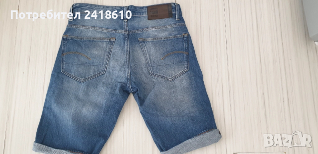 G - Star 3301 Straight  Short Jeans Mens Size 31 - 32 ОРИГИНАЛ! Мъжки Къси Дънкови Панталони!, снимка 5 - Къси панталони - 51555578