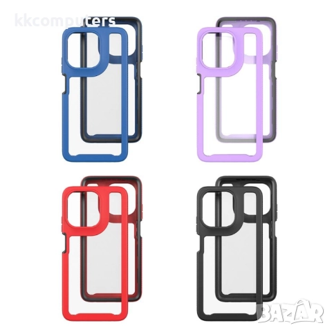 Clear Case for Motorola Moto G86 5G / Power 5G | Комплект с Протектор | Черен, Тъмносин, Лилав, Розо, снимка 10 - Калъфи, кейсове - 51931526