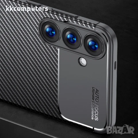 Samsung Galaxy S25+ 5G Carbon Fiber Texture/ Shockproof Калъф и Протектор, снимка 4 - Калъфи, кейсове - 51428396