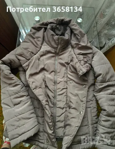 Зимно дамско яке в кафяв цвят, снимка 5 - Якета - 47993115