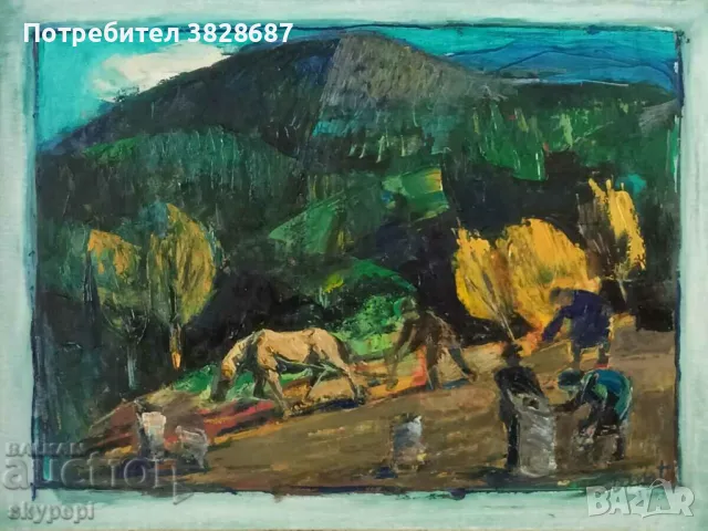 Картина,,Събирачи на картофи,,, снимка 2 - Картини - 48272010