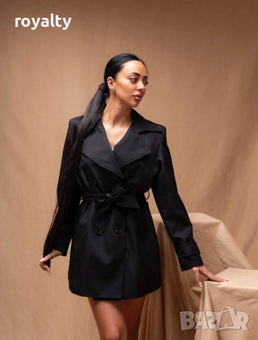 Елегантно Черно Дамско Палто , снимка 2 - Палта, манта - 52886095