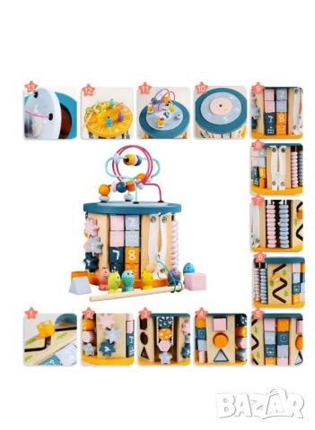 Монтесори интерактивен куб 11 сктивности, снимка 1