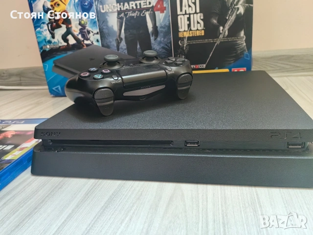 Продавам Playstation 4 Slim (PS4 Slim) + 1 бр. контролер и подарък игра, снимка 3 - PlayStation конзоли - 53007654