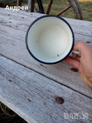 Старо емайлирано канче,чаша #2, снимка 5 - Антикварни и старинни предмети - 27108599