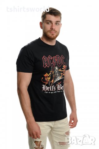 Нова мъжка тениска с дигитален печат на музикалната група AC/DC - HELL'S BELLS, снимка 5 - Тениски - 30162628