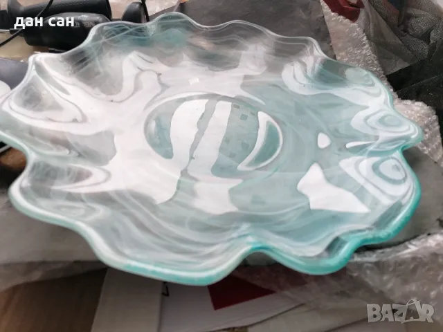 фруктиера поднос цветно стъкло Морано, снимка 4 - Други - 48678471