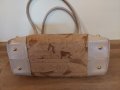 Елегантна дамска светлокафява кожена чанта, снимка 3
