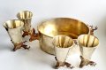 Античен сет чаши с еленска глава и купа от Бронз-Месинг за Хижари или Ловци, снимка 13