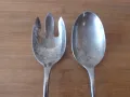 Дълги посребрени прибори за салата 31 см 1950 г, снимка 4