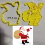 Дядо Коледа с чувал пластмасов резец форма фондан тесто бисквитки