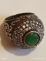 Винтидж сребърен пръстен стил Хюрем султан с НЕФРИТ орнаментиран ювелирно бижу 51826, снимка 10