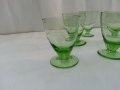 Ретро чашки с гарафа за ракия цветно зелено стъкло, снимка 3