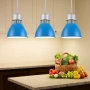 8бр/ LED висяща лампа DL219B – 30W топла светлина за плотове, острови и витрини (Ø250×H280 мм, синя), снимка 5