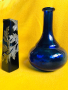 2 винтидж френски стъклени сини вази, снимка 5