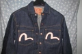 винтидж Evisu jeans jacket USA Ново яке от естествена кожа Италия дънково САЩ Vera pelle Italy, снимка 1