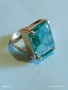 Красив стилен сребърен пръстен с Аквамарин подходящ аксесоар за ежедневието 26531, снимка 4
