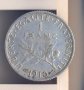 Франция стар сребърен франк 1910 година, снимка 1 - Нумизматика и бонистика - 38318947