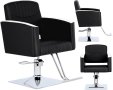 Хидравличен въртящ се фризьорски стол Cruz за фризьорски салон с поставка за крака FJ-83032-BLACK-FO, снимка 1 - Фризьорски столове - 43860935