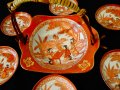 Японски порцелан сервиз,фруктиера,чиния,злато. , снимка 2