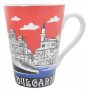 Чаша за чай, България, Керамична ,Червен/Бял, снимка 1 - Български сувенири - 37408953