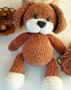 Ръчно Плетена Плюшена Играчка Кученце Боби, Плетено Кученце, подарък за бебе и малко дете, снимка 2