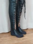 S/M Черни кожени дълги чорапи , снимка 2