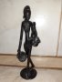 Уникална стара африканска бронзова статуетка фигура пластика, снимка 1
