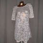Н&М S/M Млечно бежава ,прозрачна, дантелена рокля на цветя , снимка 1 - Рокли - 36472090