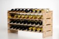 Дървен модулен стелаж за вино от 4 нива, 36 бутилки, снимка 1 - Други - 43670418