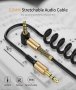 Аудио кабел Aux 3.5 към 3.5 с пружина , спирала , удължаване дължина 35 - 130 см, снимка 1 - Други - 34863252
