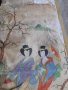 Стара китайска висяща картина върху коприна подпис, снимка 4