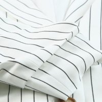 Дамско раирано сако с ревер в бял цвят, снимка 7 - Сака - 42977405