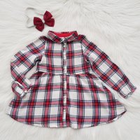 Детска карирана рокля H&M 9-12 месеца, снимка 7 - Бебешки рокли - 43192645
