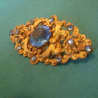 антикварна брошка  сини кристали , снимка 5 - Антикварни и старинни предмети - 37983099