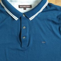 Michael Kors Polo Shirt Blue - страхотна мъжка блуза КАТО НОВА, снимка 3 - Блузи - 27790388